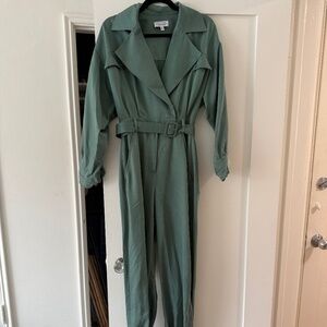 & Other Stories Green Belted Jumpsuit